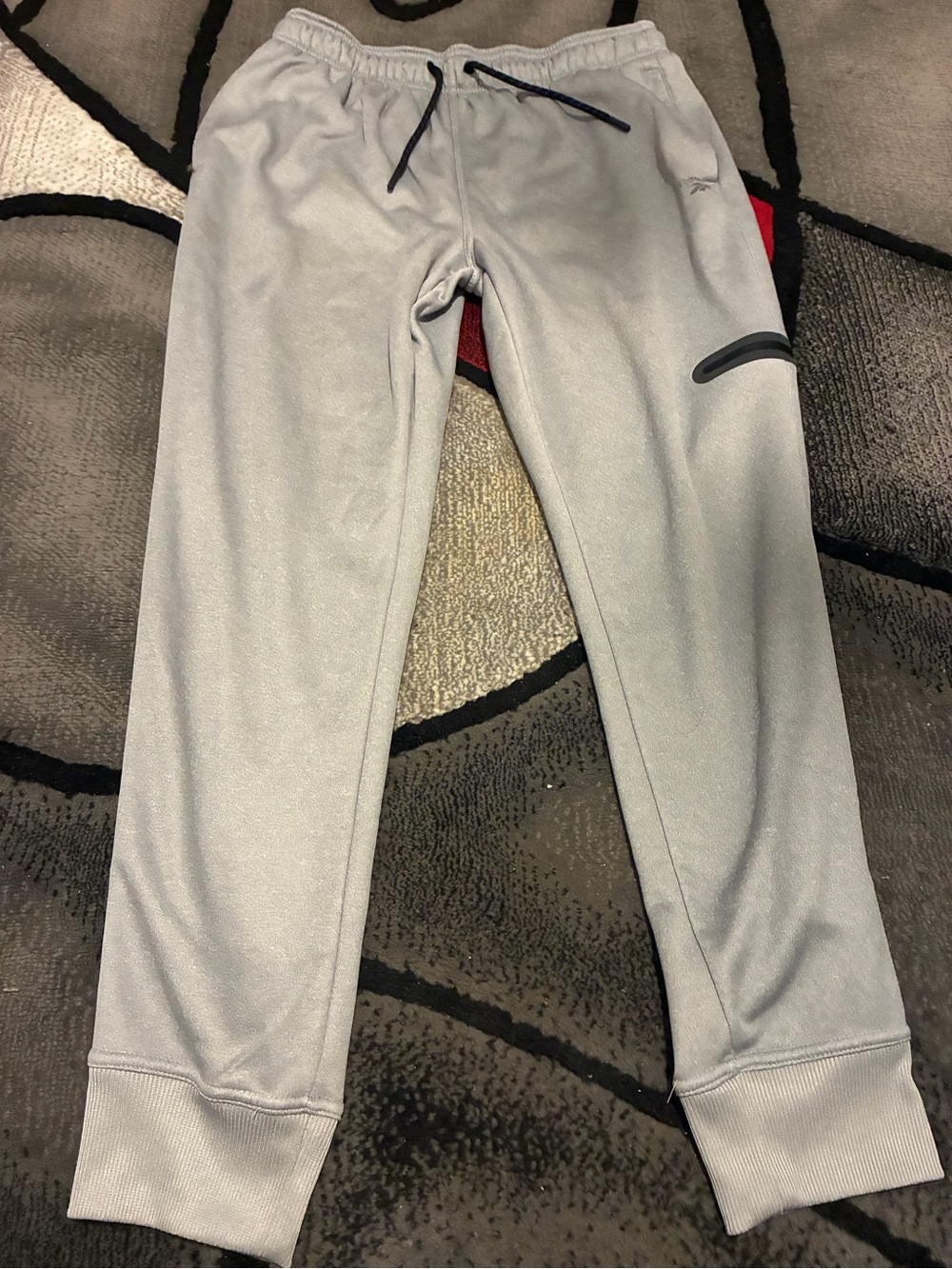 Reebok Light Gray Kids Jogger Sweatpants with Black Drawstring